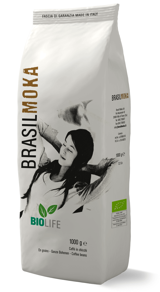 Confezione Caffè in grani biologico 1000g di Brasilmoka